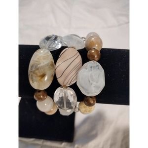 New York & Co Stretch Three Layer Bracelet Muted Colors